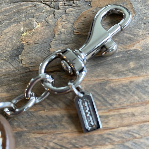 NEW COACH ICE CREAM CONE KEY FOB CHAIN PURSE CHARM SWAROVSKI CRYSTALS LEATHER - Picture 7 of 8